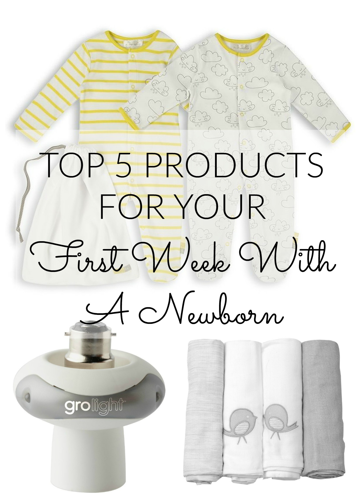 top 5 newborn products pin