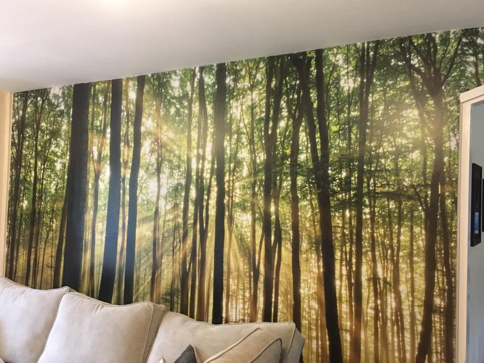feature wall trees