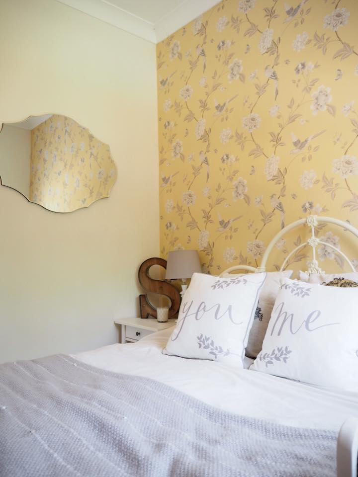 feature wall yellow flowers