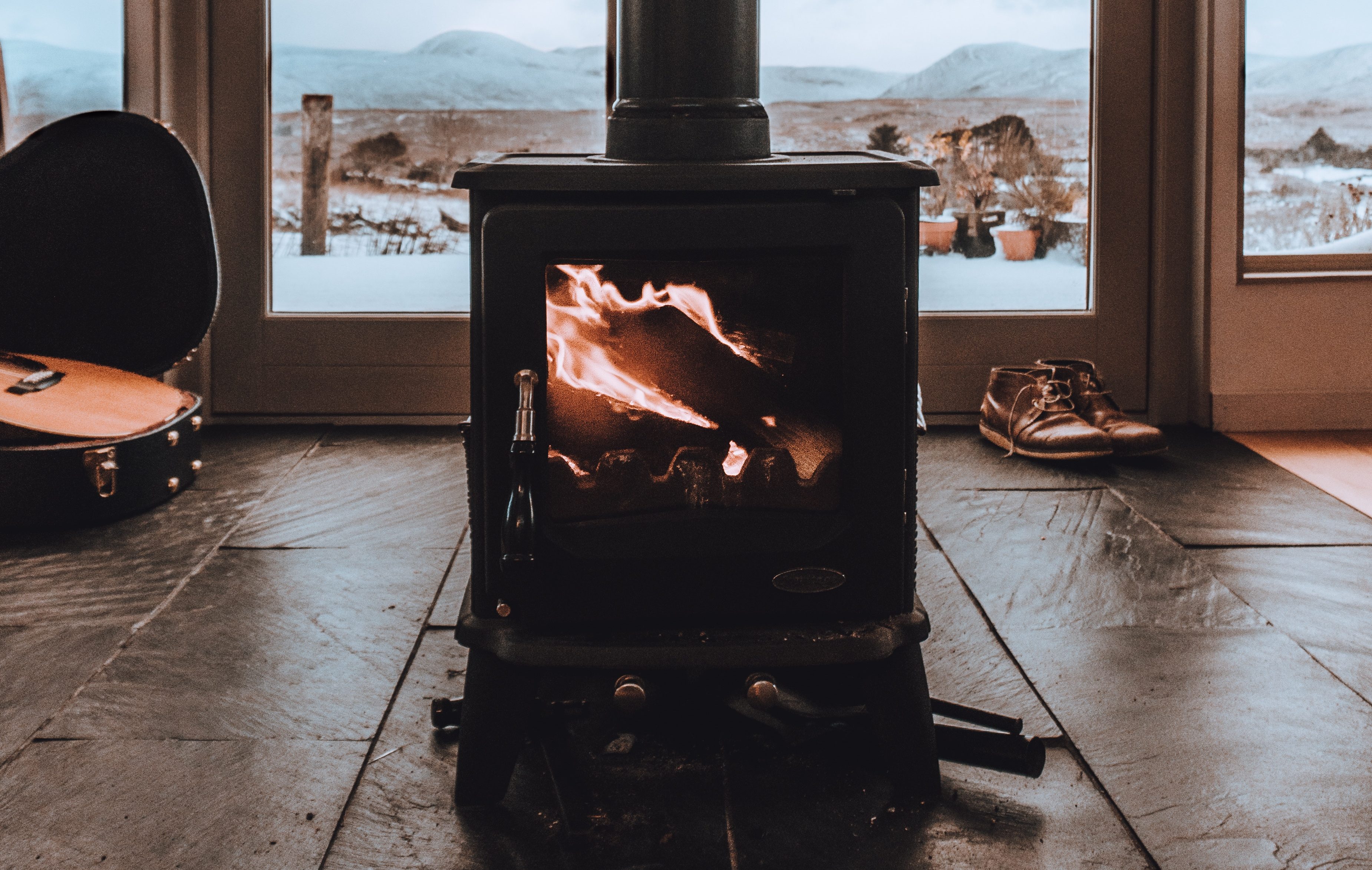 its a bit chilly - log burner